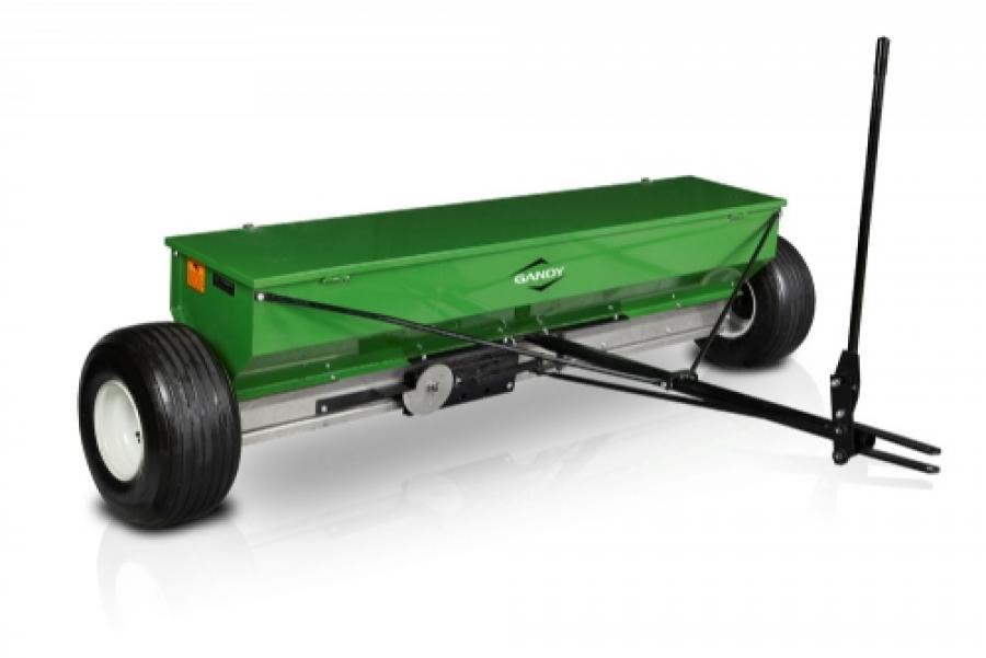 Gandy Drop Spreader with Adjustable Slotted Bottom