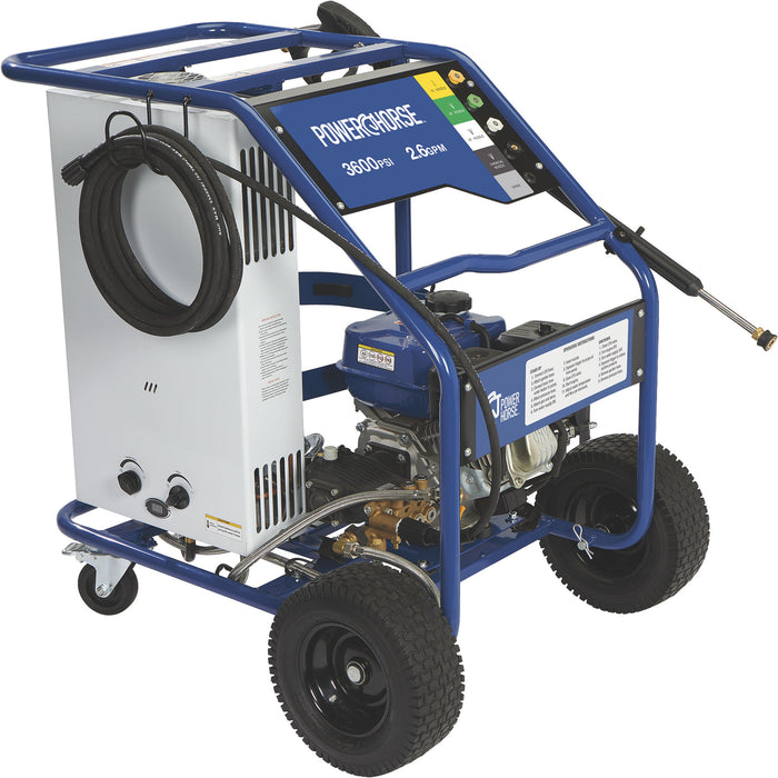 Powerhorse Gas Hot Water Pressure Washer with Propane Burner, 3600 PSI, 2.6 GPM