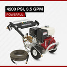 NorthStar Gas Cold Water Pressure Washer, 4200 PSI, 3.5 GPM, Honda Engine, Aircraft-Grade Aluminum Frame, Model# 157133 — Image 2