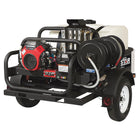 NorthStar Trailer-Mounted Hot Water Commercial Pressure Washer, 4000 PSI, 4.0 GPM, Honda Engine, 200-Gal. Water Tank — Main View