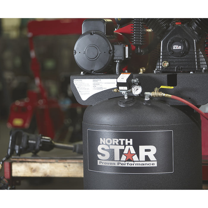 NorthStar Electric Air Compressor, 7.5 HP, 230 Volt, 1 Phase, 80-Gallon Vertical, 24.4 CFM @ 90 PSI