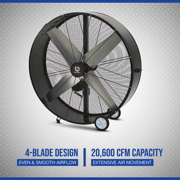 Strongway 48in. Belt Drive Drum Fan, 20,600 CFM, 9/10 HP