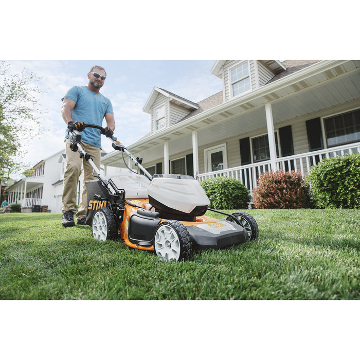 Stihl, Self Propelled Lawn Mower Set w/ Free AP 300 S Battery, Cutting Width 21 in, Power Source Battery, Model# RMA 510 V SET Super P