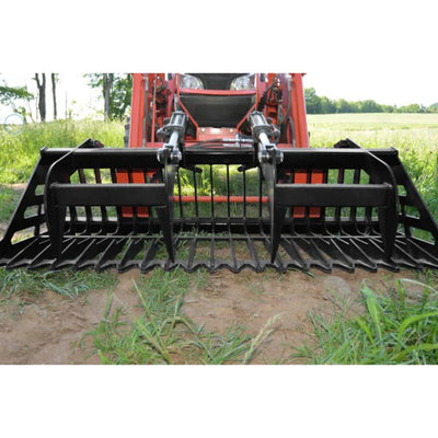 Loflin Fabrication Compact Tractor Rock Bucket Grapple — Main View