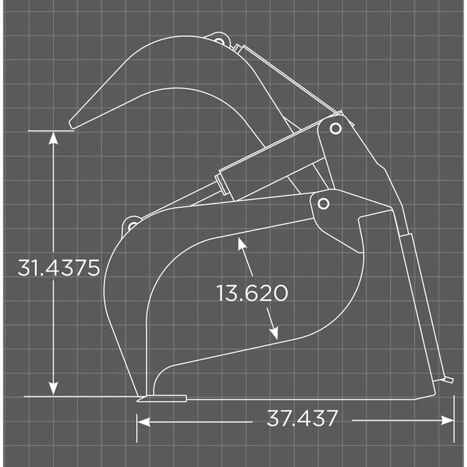Loflin Fabrication Skid Steer Standard Duty Grapple Bucket — Main View